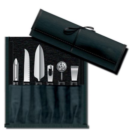 SWISS ARMY Brands  2019 Victorinox Kitchen Culinary Garnishing KitBlack 7 Piece VIC-46550